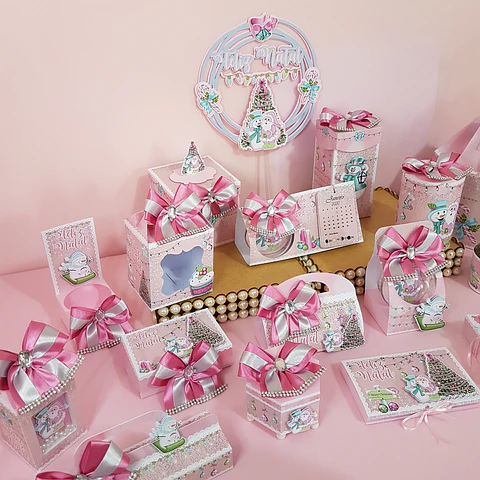 Arquivo de Corte Festa Completa Natal Rosa 01 - Studio/PDF