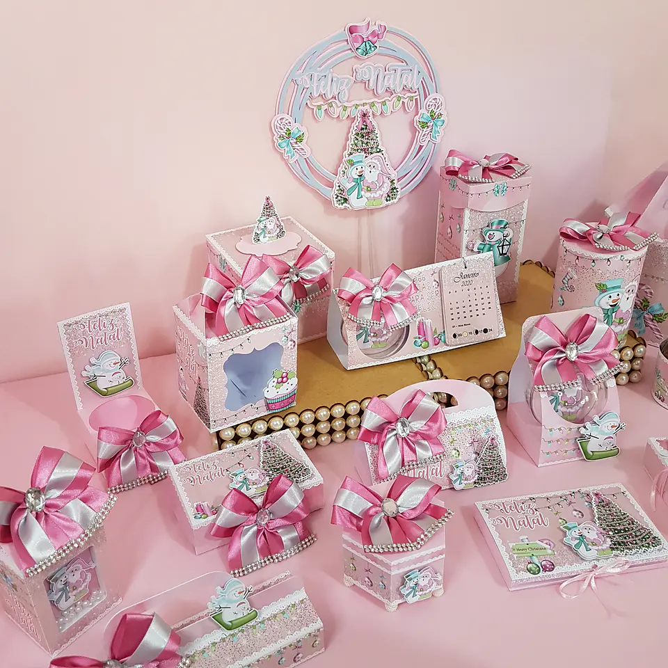 Arquivo de Corte Festa Completa Natal Rosa 01 - Studio/PDF 1