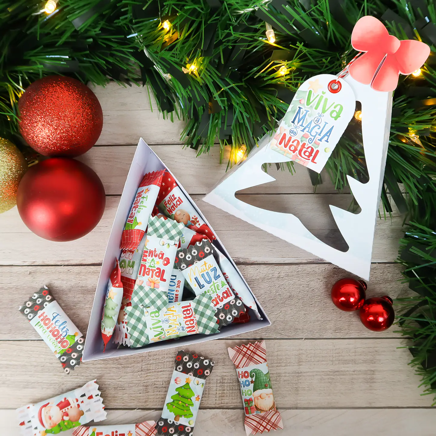 Arquivo de Corte Natal Caixa Balinhas Arvore de Natal - Studio/PDF 2