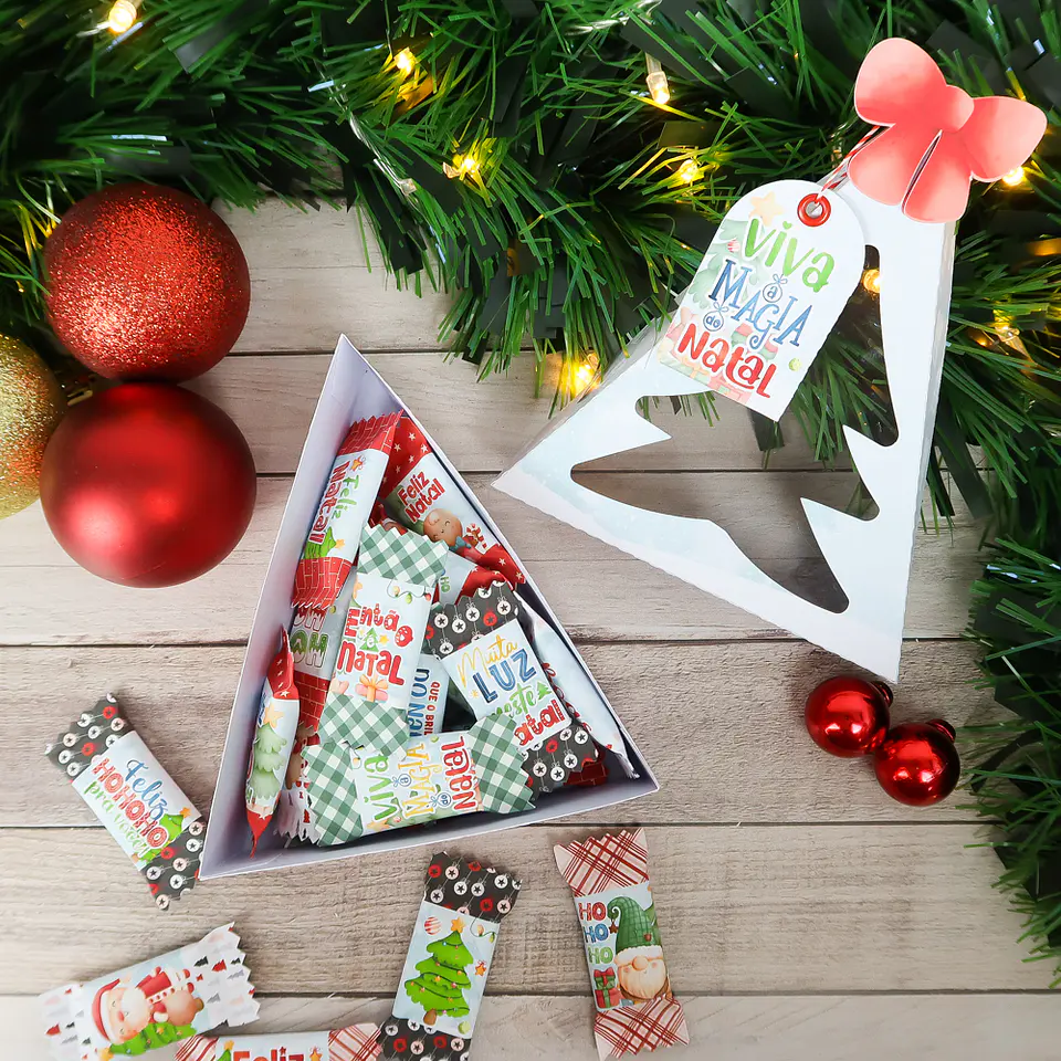 Arquivo de Corte Natal Caixa Balinhas Arvore de Natal - Studio/PDF 2