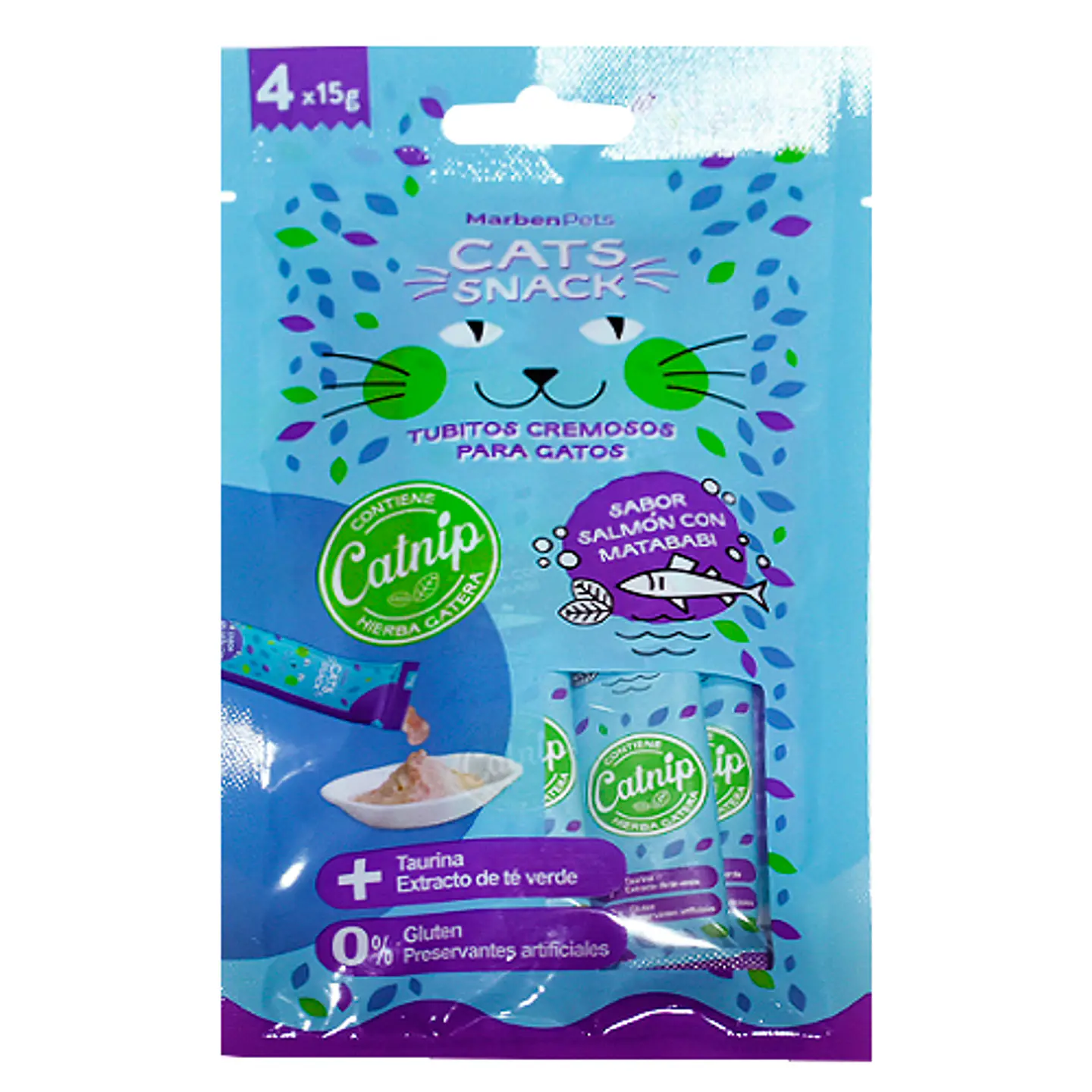 Marben Pets Cremoso Salmón 4 unidades con Catnip 1