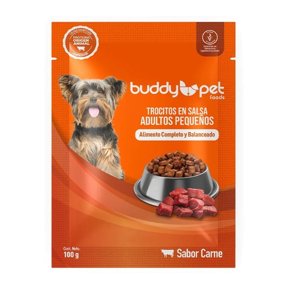 Buddy Pet Perro Adulto Trocitos Jugosos Carne 1 Sachet 1