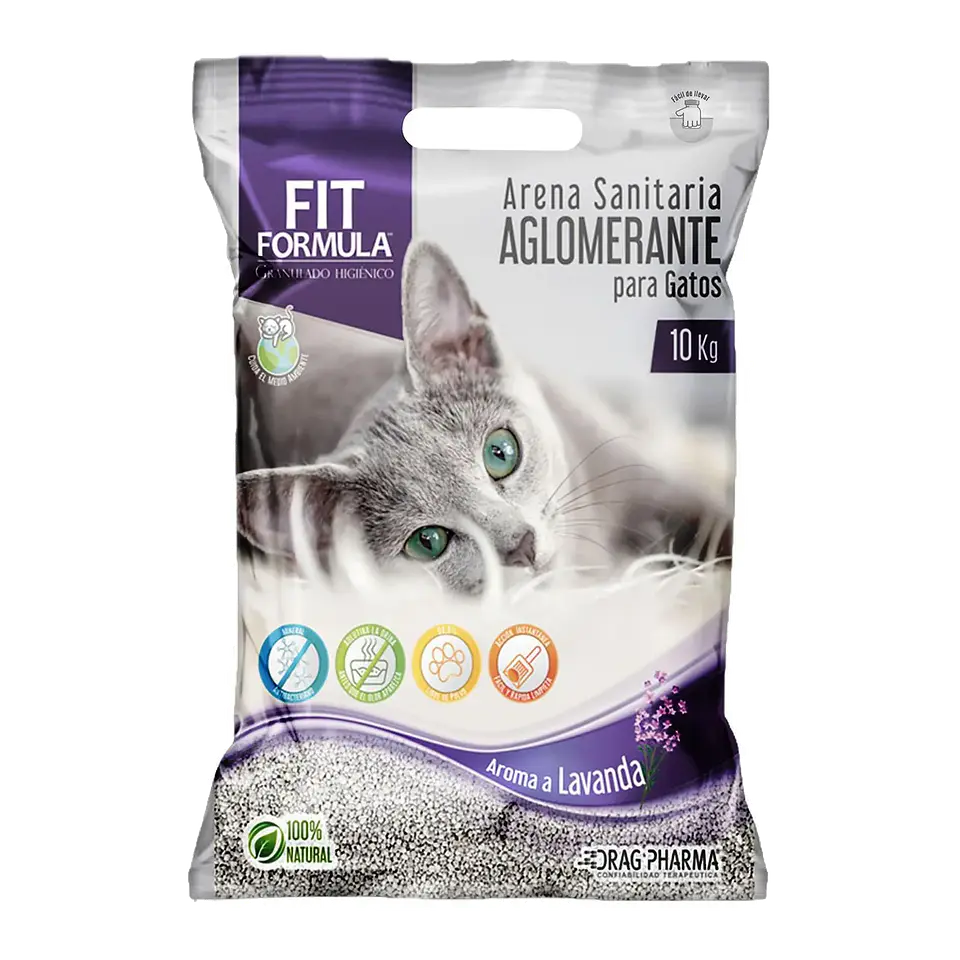 Arena Sanitaria Gato Fit Lavanda 10 Kg 1