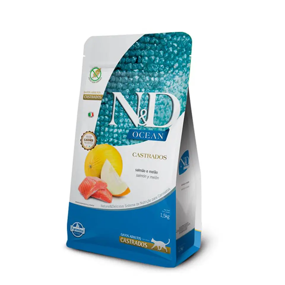 Farmina N&D Ocean Gato Adulto Castrado Salmón y Melón 7,5 kg 1