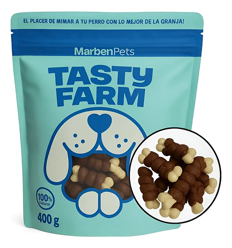 Tasty Farm Hueso de Calcio Envuelto en Cordero
