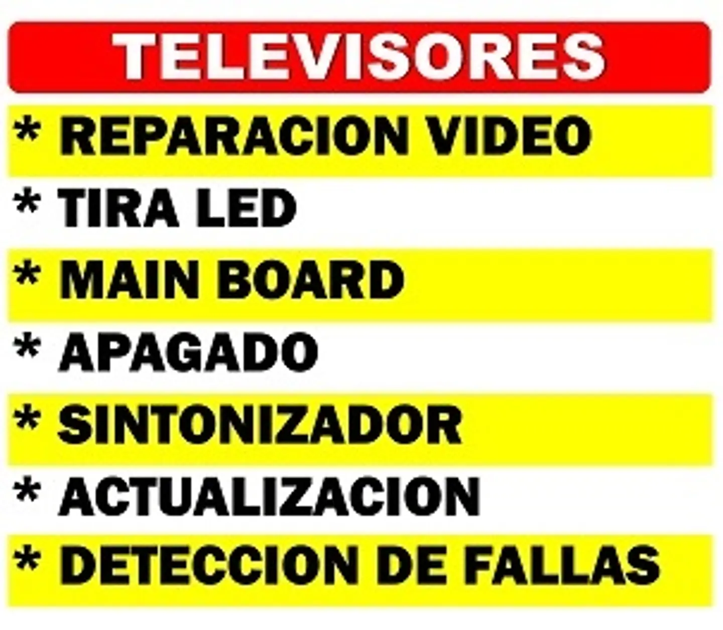 SERVICIO TECNICO DE TELEVISORES 1