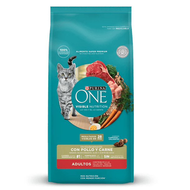 PURINA ONE GATO ADULTO POLLO CARNE 2 KG 