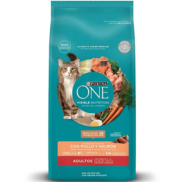 PURINA ONE GATO ADULTO POLLO SALMON 2 KG 