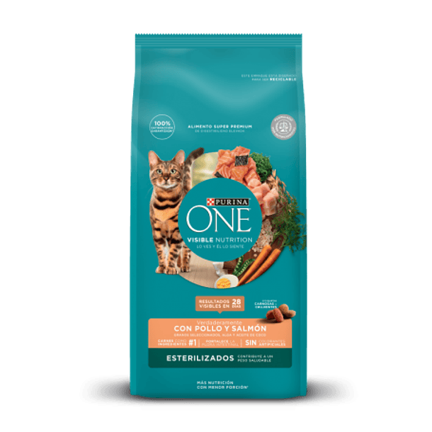 PURINA ONE GATO ESTERILIZADO POLLO SALMON 2 KG 