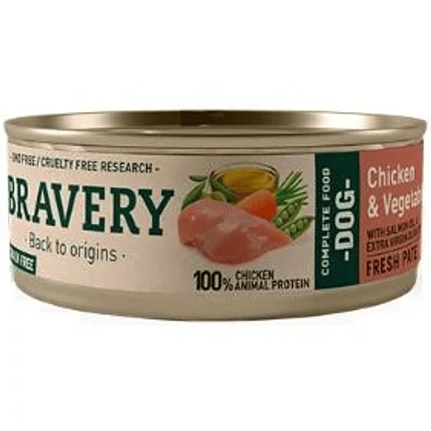 LATA BRAVERY DOG POLLO VEGETALES 100 G 