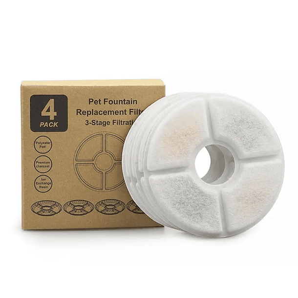 PACK 4 FILTROS BEBEDERO REDONDO 
