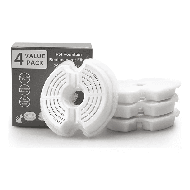 PACK 4 FILTROS BEBEDERO PARA MASCOTAS 