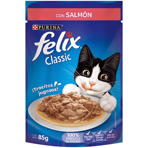 FELIX SOBRE GATO ADULTO SABOR SALMÓN 85 g 