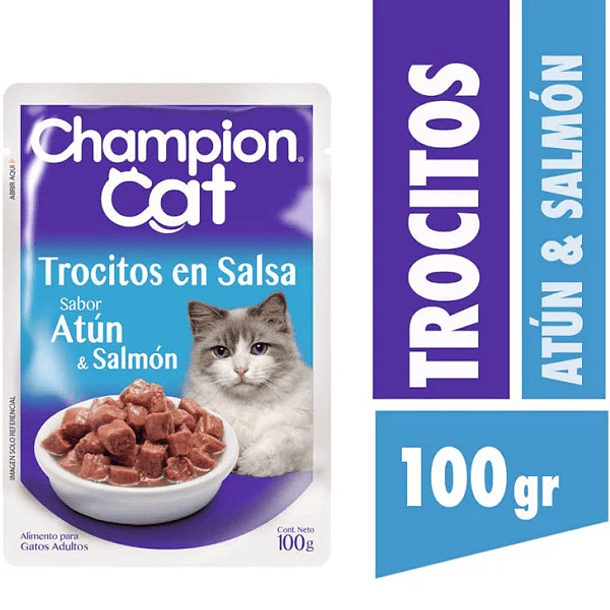 CHAMPION CAT SOBRE GATO ADULTO ATÚN & SALMÓN 100 g 