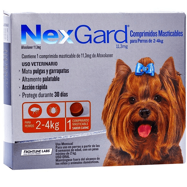 ANTIPARASITARIO NEXGARD 2 A 4 KG 1 COMPRIMIDO 
