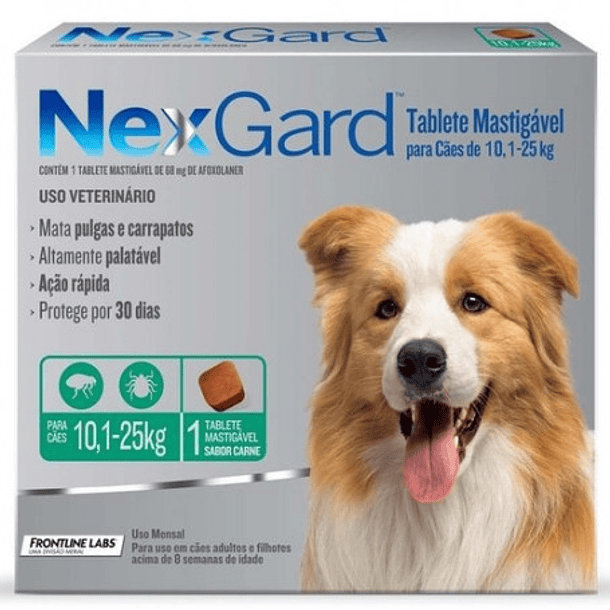 ANTIPARASITARIO NEXGARD 10,1 A 25 KG 1 COMPRIMIDO 
