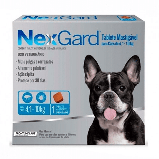ANTIPARASITARIO NEXGARD 4,1 A 10 KG 1 COMPRIMIDO 