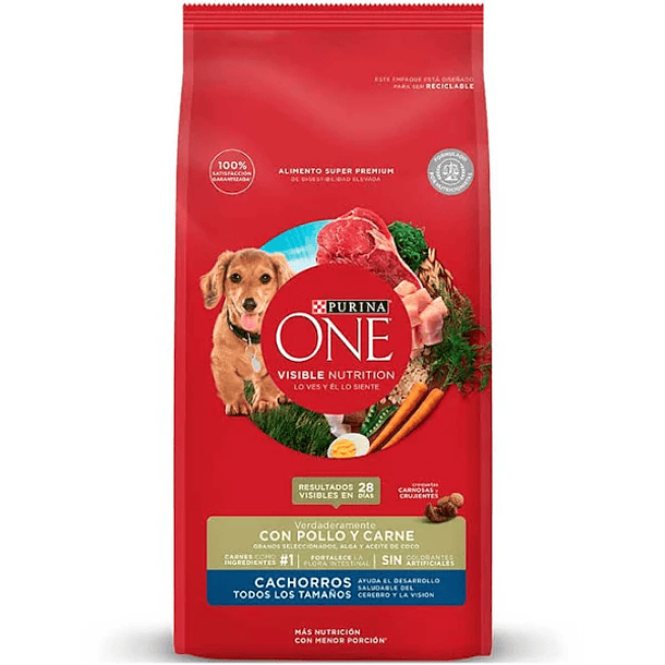 PURINA ONE CACHORROS TODOS LOS TAMAÑOS POLLO CARNE 6 KG 