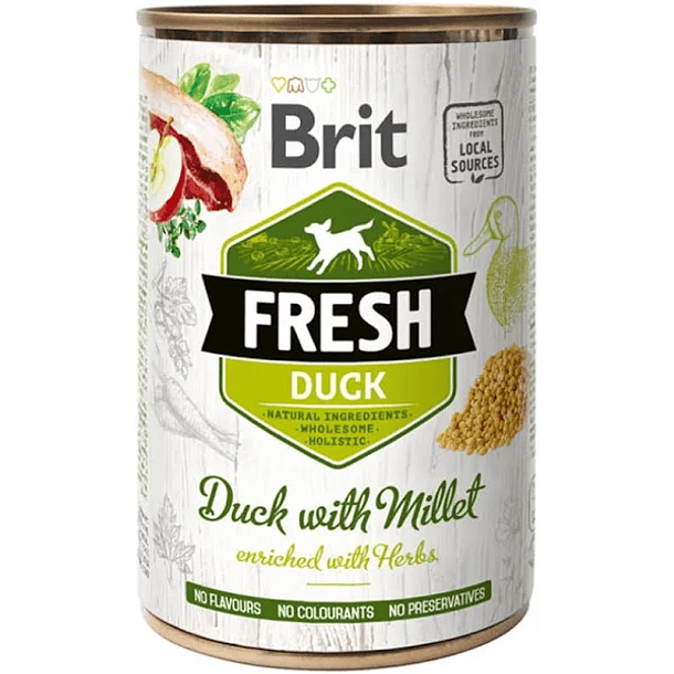 LATA BRIT FRESH DUCK WITH MILLET 400 GR 