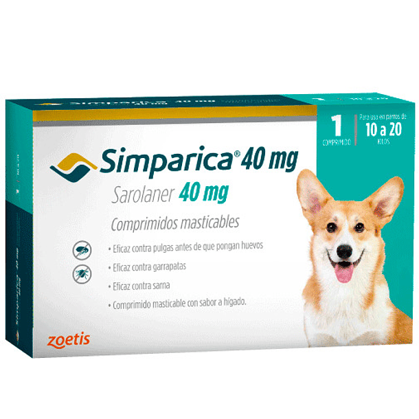 SIMPARICA 40 MG 10 A 20 KG 1 COMPRIMIDO 