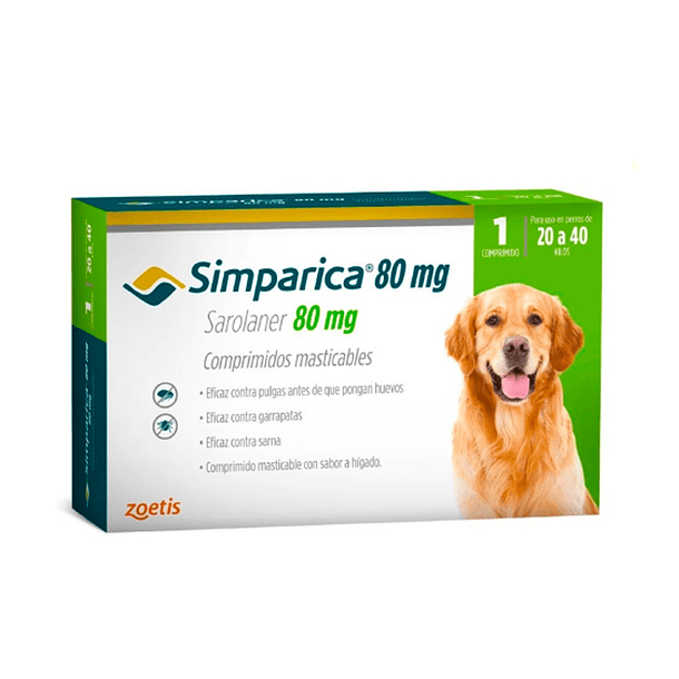 SIMPARICA 80 MG 20 A 40 KG 1 COMPRIMIDO 
