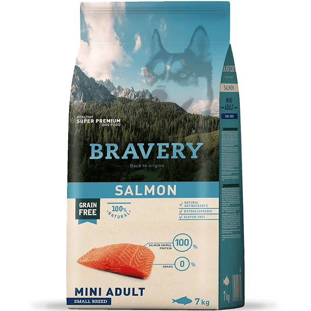 BRAVERY SALMON MINI ADULTO 7 KG 