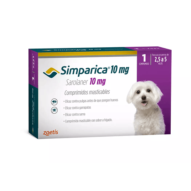 SIMPARICA 10 MG 2.5 A 5 KG 1 COMPRIMIDO 