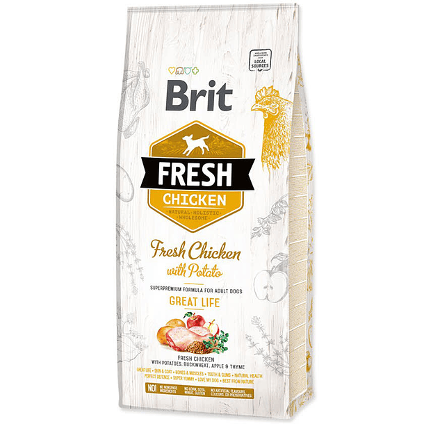 BRIT FRESH CHICKEN WITH POTATO ADULT GREAT LIFE 2.5 KG 