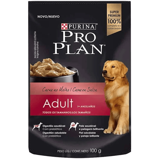 PRO PLAN POUCH PERRO ADULTO CARNE EN SALSA 100 GR 