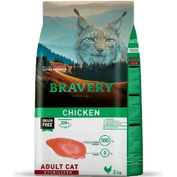 BRAVERY CHICKEN ADULT CAT STERILIZED 2 KG 