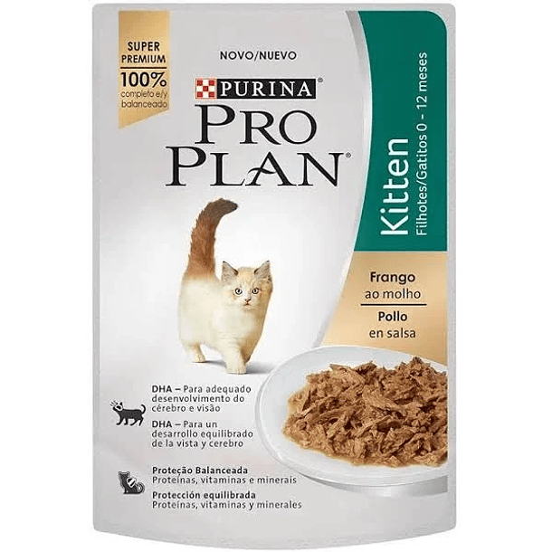 SOBRE PRO PLAN KITTEN POLLO EN SALSA 85 GR 