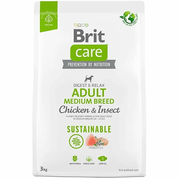 BRIT CARE DOG CHICKEN & INSECT MEDIUM BREED 3 KG 