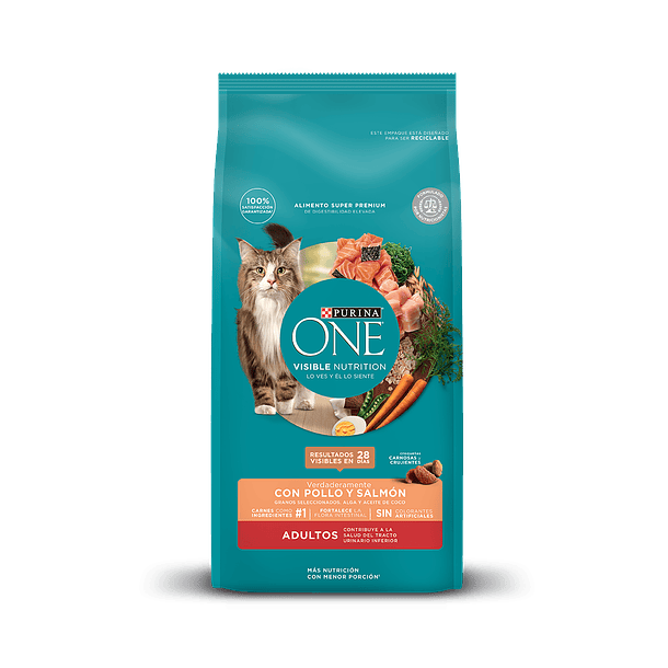 PURINA ONE GATO ADULTO POLLO Y SALMON 6 KG 