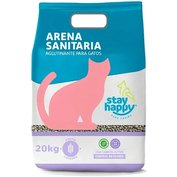 ARENA SANITARIA STAY HAPPY LAVANDA 20 KG 