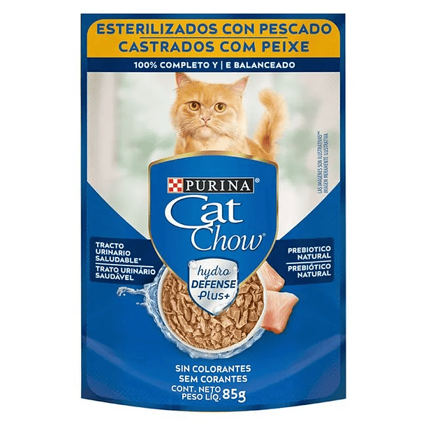 CAT CHOW SOBRE GATO ADULTO CASTRADO SABOR PESCADO 85 g 