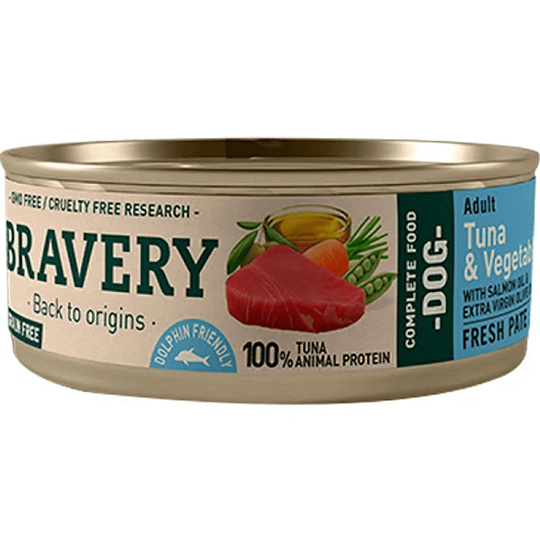 LATA BRAVERY ATUN & VEGETALES ADULT DOG 80 g 