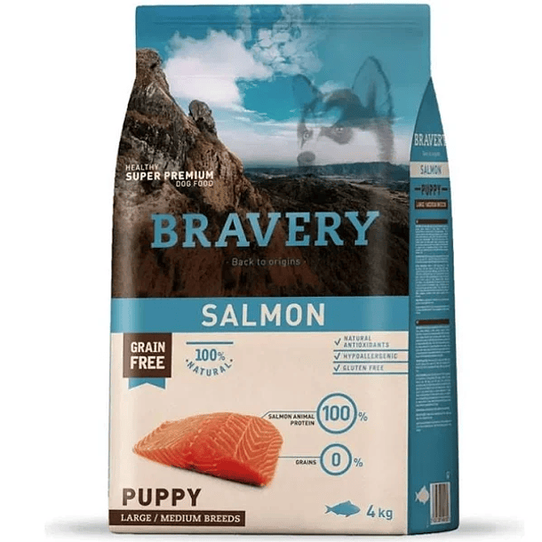 BRAVERY SALMON PUPPY MEDIUM / LARGE 12 KG 