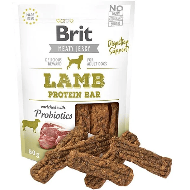 BRIT JERKY SNACK LAMB PROTEIN BAR FOR DOGS 80 g 