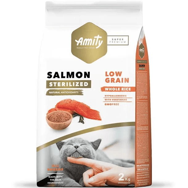 AMITY LOW GRAIN SALMON ADULT CAT STERILIZED 2 KG 
