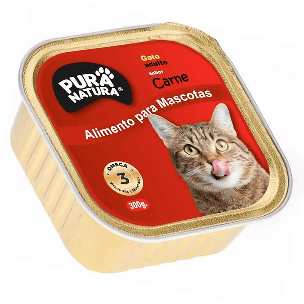 PATÉ PURA NATURA GATOS SABOR CARNE 300 g 