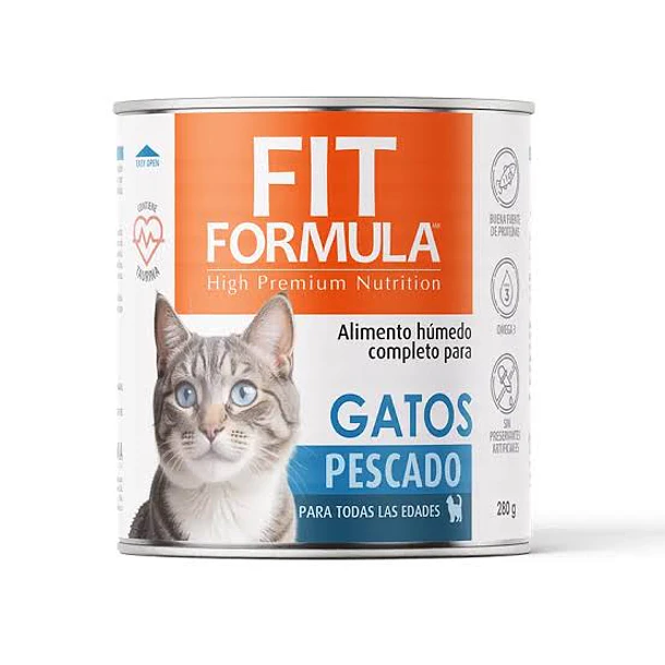 LATA FIT FORMULA GATO SABOR PESCADO 290 g 