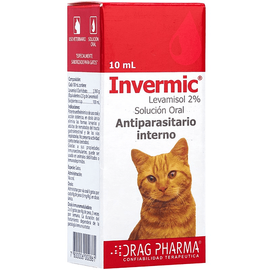 Invermic Antiparasitario en Gotas para Gatos 10 ml