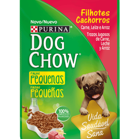 Dog Chow Sobrecito Cachorro Razas Pequeñas Trozos Jugosos de Carne 100 g