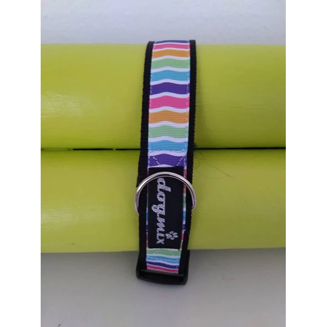 Coleira Zig Zag Multicolor - largura 3 cm