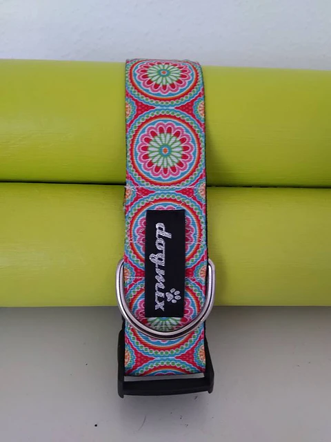 Coleira Mandala - largura 4 cm 