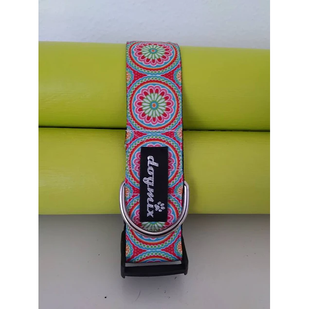 Coleira Mandala - largura 4 cm 