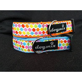 Coleira Bolinhas Multicolor em 2 versões