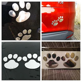 ​Autocolantes 3D Patinhas de cor prata 