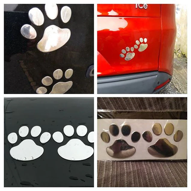 ​Autocolantes 3D Patinhas de cor prata 