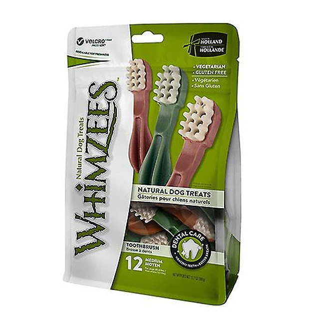 Saquetas WHIMZEES Escovas Dentes M com 12 Unidades